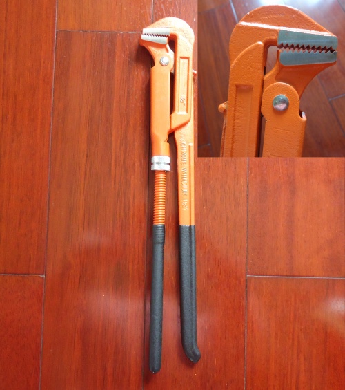 Good quality 90 degree bent nose pipe wrench