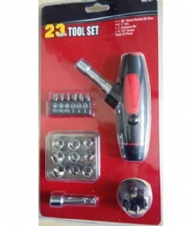 23pcs tools set with Adjustable Oblique T type ratchet handle