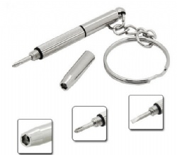 Two-Way slotted& phillips Mini Screwdriver with key chain