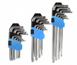 9 pcs high quality star key wrench set with plastic clip