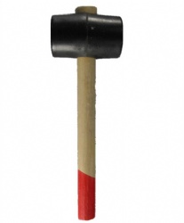 Rubber mallet hammer with wooden handle