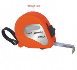 Measuring tape with sprayed case